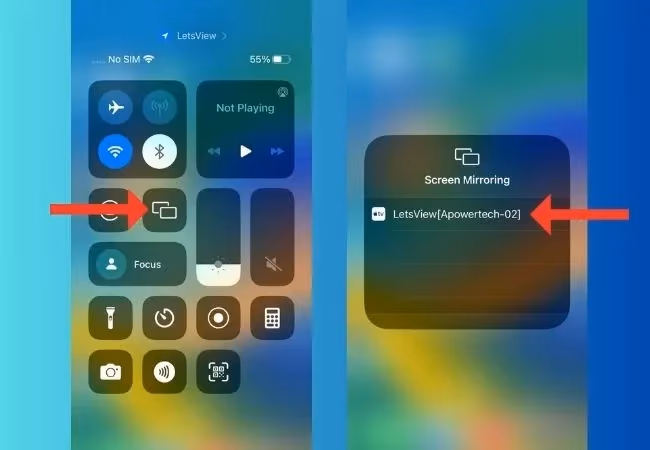 Iphone Launch Letsview And Start Casting