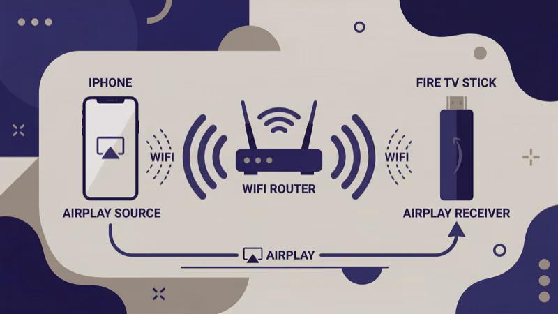 AirPlay connection troubleshooting steps for Fire TV Stick and iPhone on same Wi-Fi