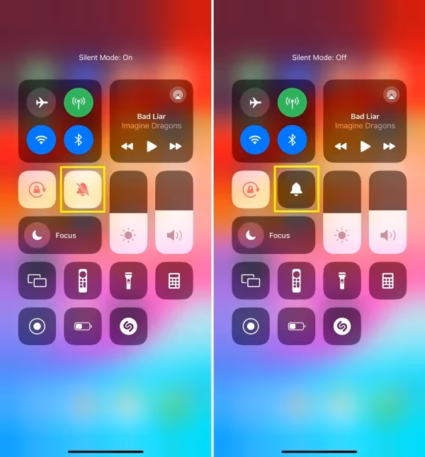 Iphone Control Center Silent Mode