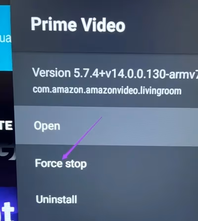 Force Stop Prime Video On Android Tv