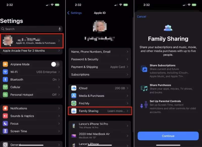 Apple Family Sharing