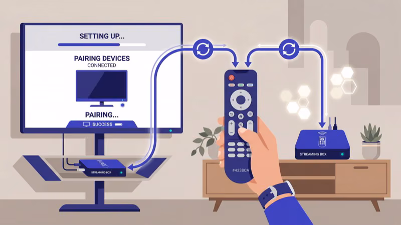 SofaBaton X1S universal remote hub setup controlling multiple streaming devices at once
