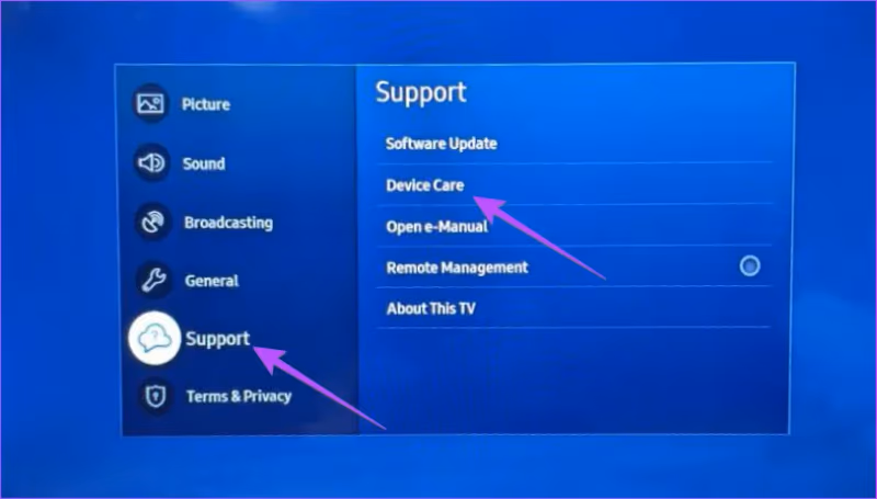 Samsung Tv Clear Cache Using Device Care 2020 1