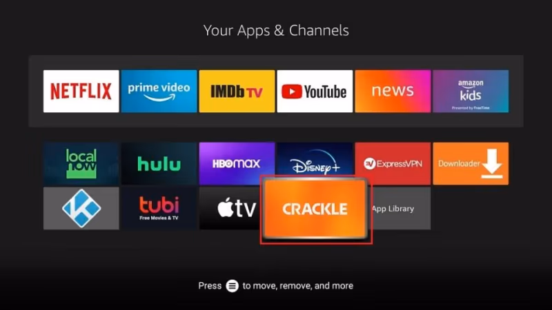 Launch Crackle From your Apps & Channels