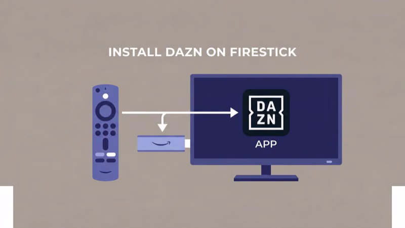DAZN app download screen on Fire TV Stick Amazon Appstore