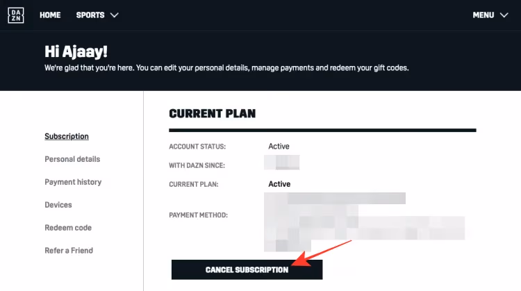 Dazn Cancel Subscription
