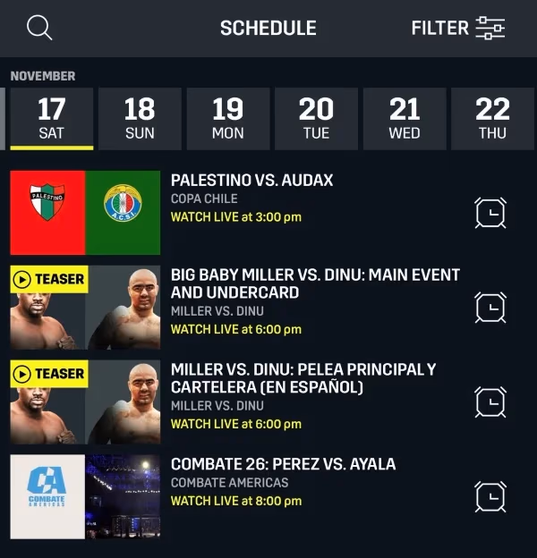 Dazn Scheduled