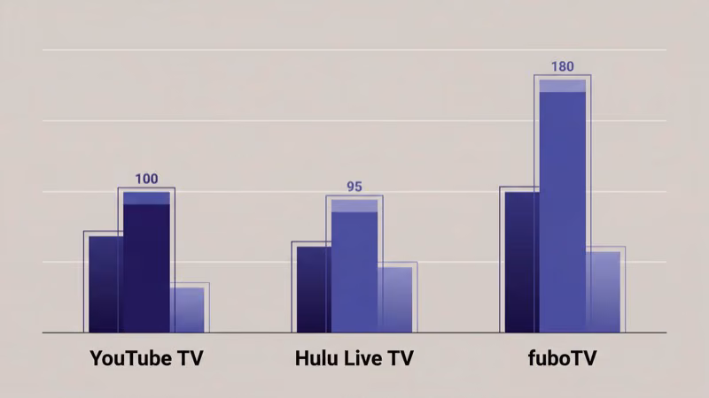 Channel count comparison across DirecTV alternative streaming services