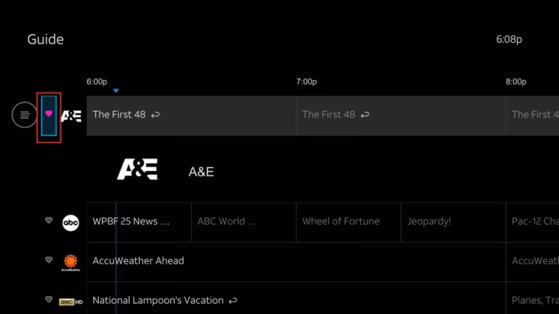 Directv Favorite Specific Channels