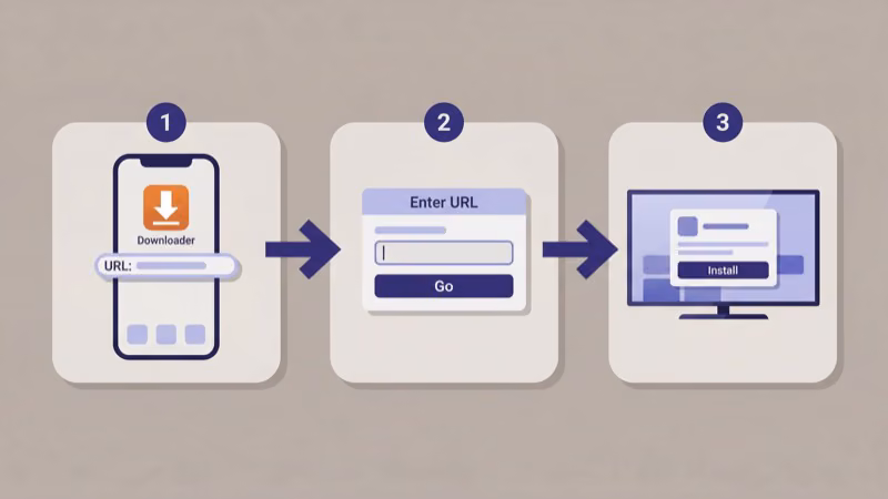 App sideloading process on Fire TV Stick using Downloader app
