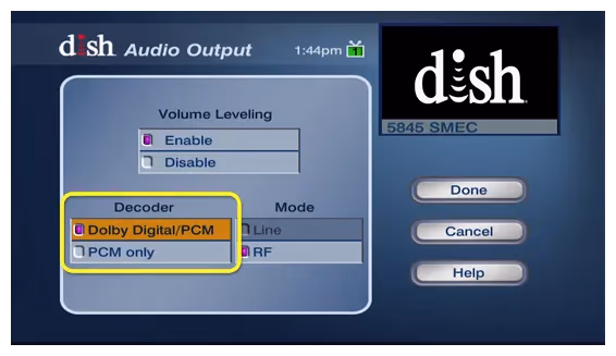 Dish Receiver Audio Pcm
