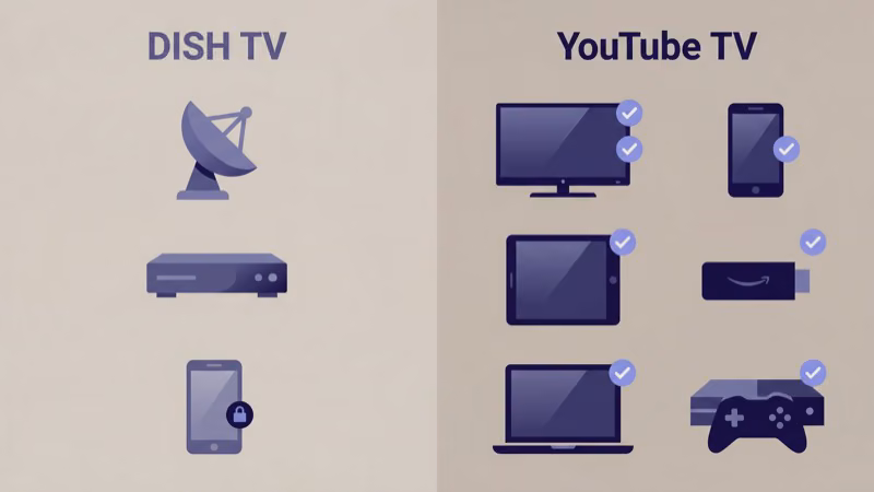 Streaming device compatibility for DISH TV and YouTube TV services
