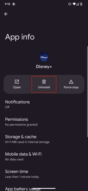 Disney Plus Uninstall 