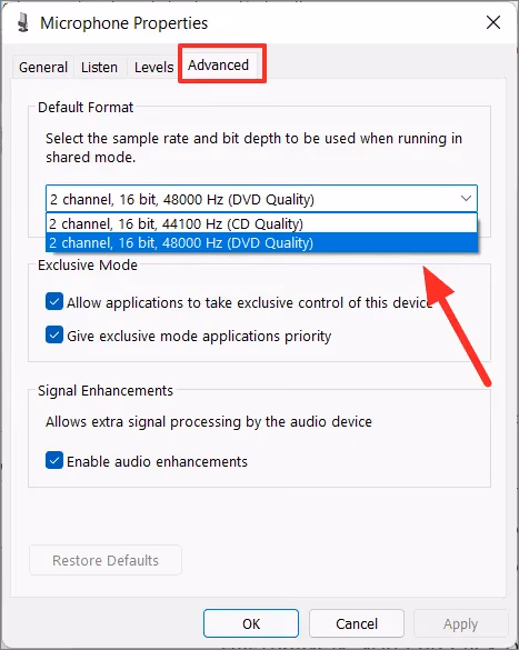 Reset System Audio 1