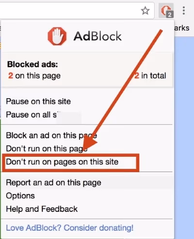 Adblock Plus Don't Run On This Domain