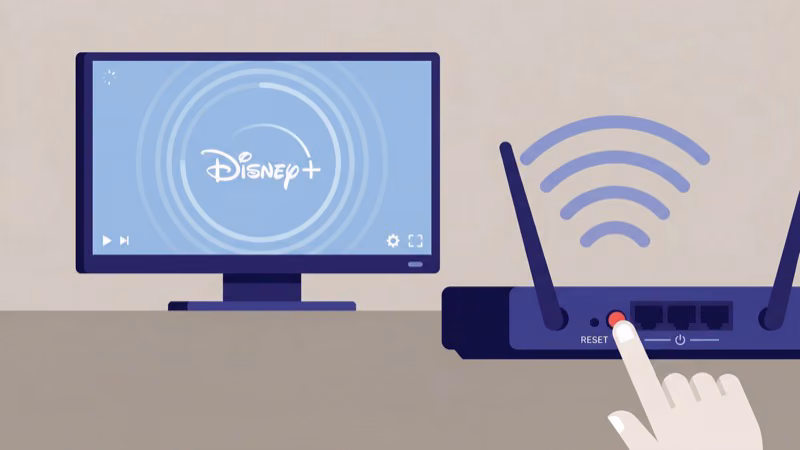 Restarting Wi-Fi router to fix Disney Plus streaming issues