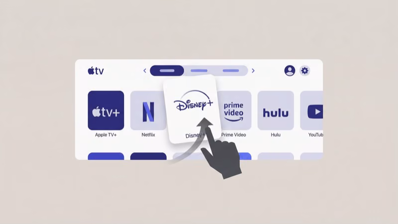 Force quitting Disney Plus app on Apple TV using app switcher