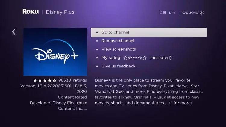 Roku Disney Plus Go To Channel