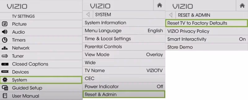 Reset Vizio Tv To Factory Default Settings