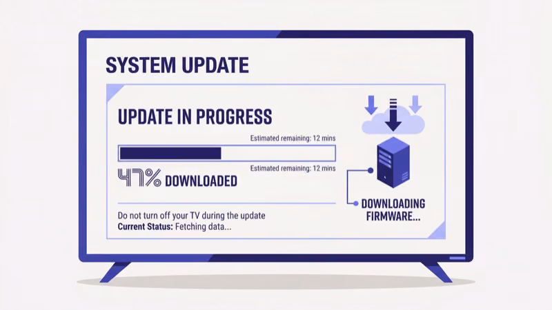 Vizio TV firmware update screen showing software version and install option