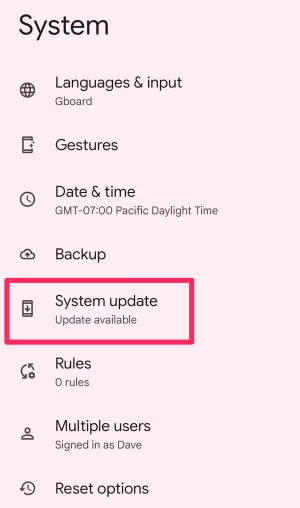 System Updates Android
