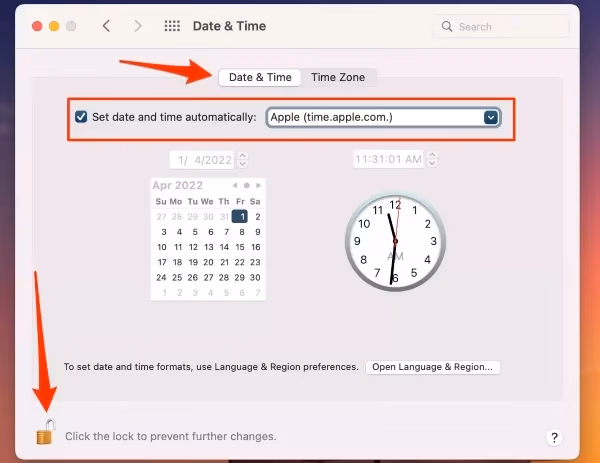 Set Date And Time Automatically