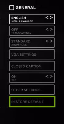 Element Tv Restore Default
