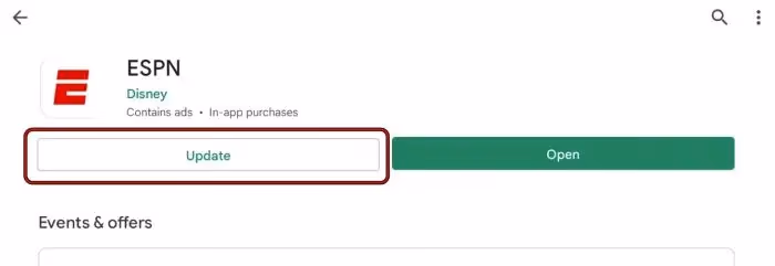 Espn App Update
