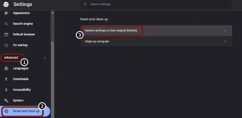 Reset The Settings Of Your Browser