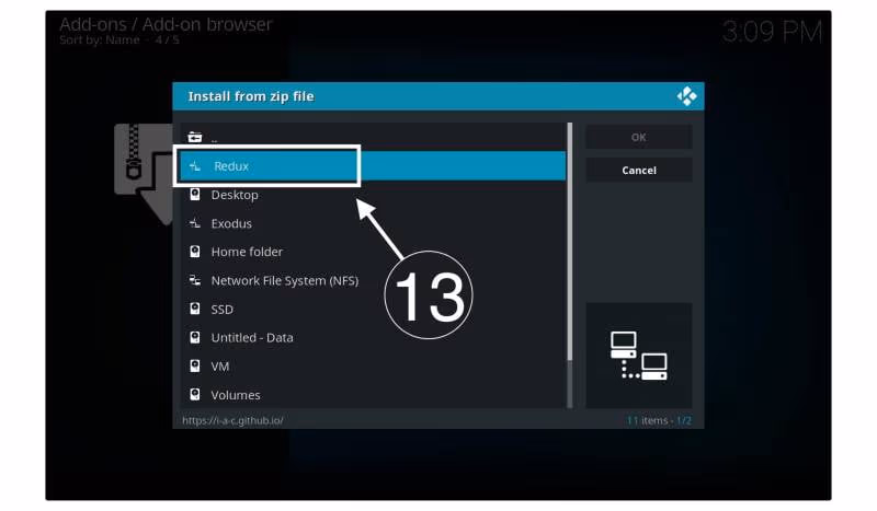 Select the media source that you named