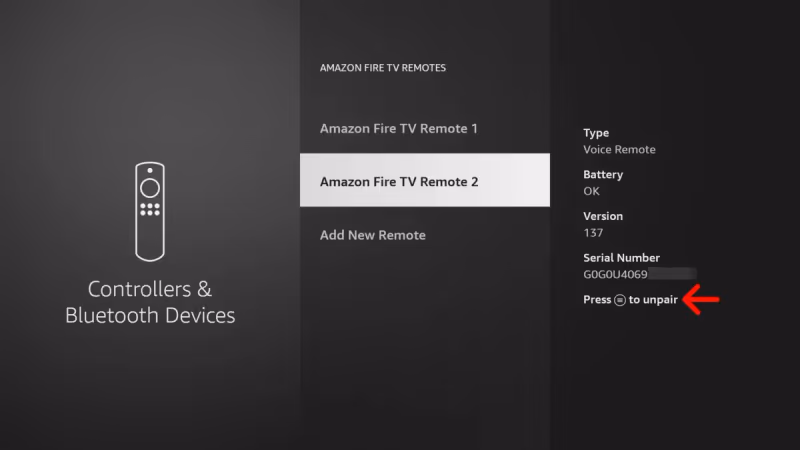Amazon Fire Tv Remote Unpair