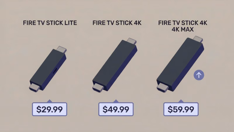 Amazon Fire TV Stick device lineup with Lite 4K and 4K Max models