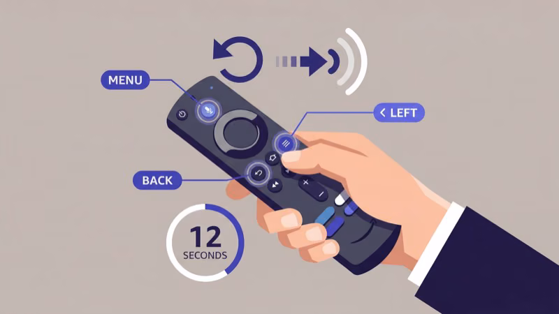 Firestick Alexa remote reset button combination held to re-pair with device