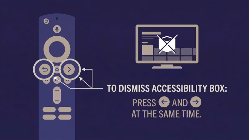 Fire TV Stick remote showing rewind and fast forward buttons for Text Banner shortcut