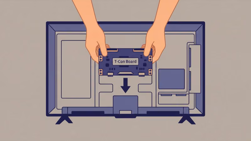 T-Con board replacement on a TCL TV for horizontal line repair
