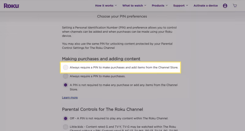 Roku Require A Pin For Purchases