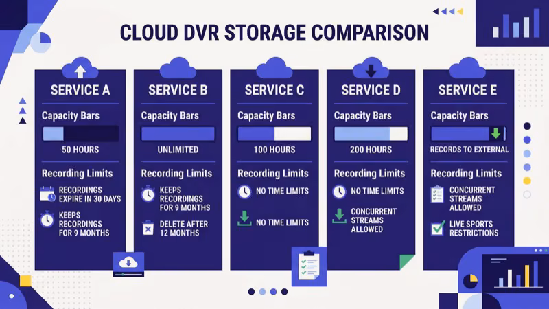 YouTube TV unlimited DVR storage interface showing nine month recording retention