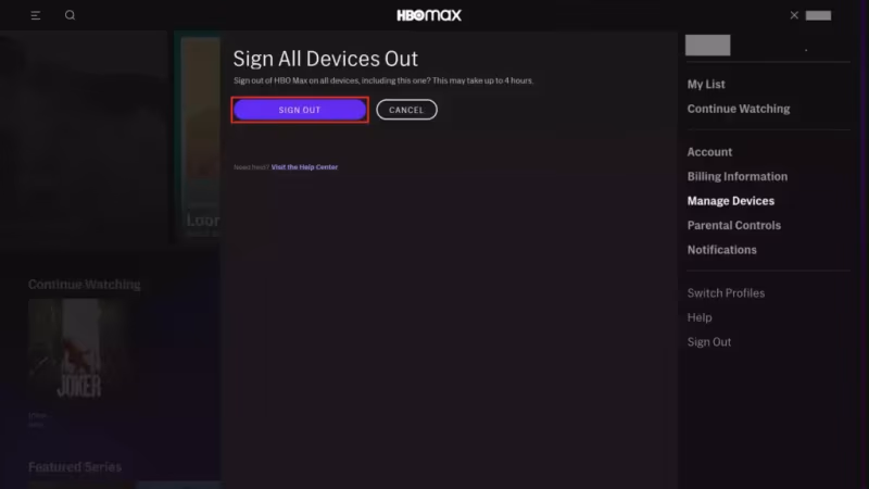 Hbo Max Sign Out