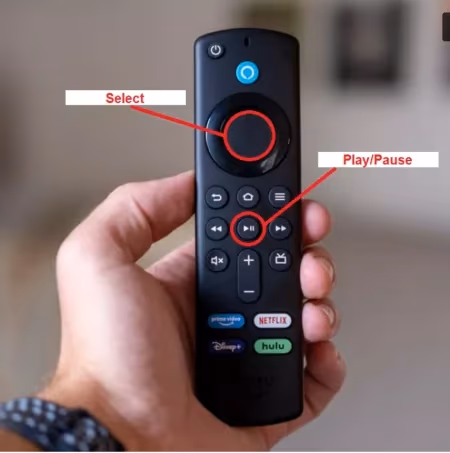 Fire Stick Remote Select and play Pause buttons