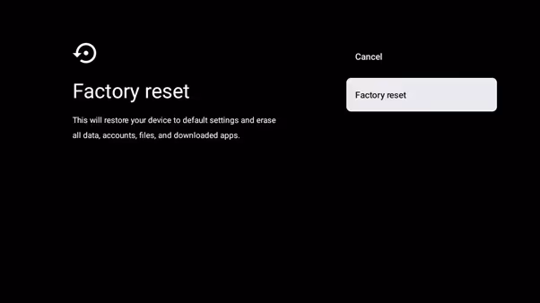 Android Tv Factory Reset
