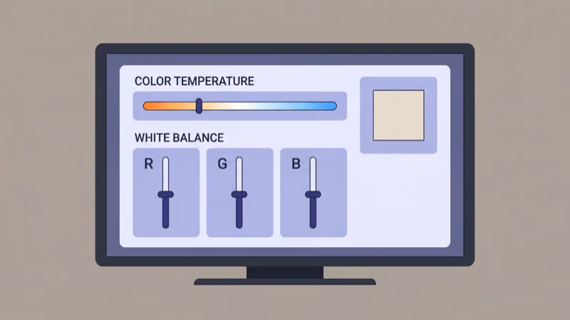 Hisense TV color temperature and white balance settings menu