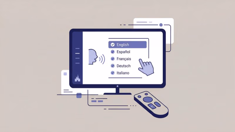 Disney Plus audio track selection with sixteen available language options