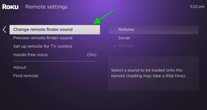 Roku Change Remote Finder Sound