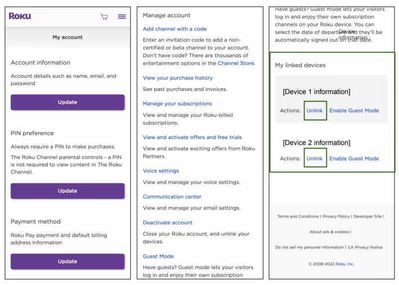 Unlinking Your Roku Tv From Your Account