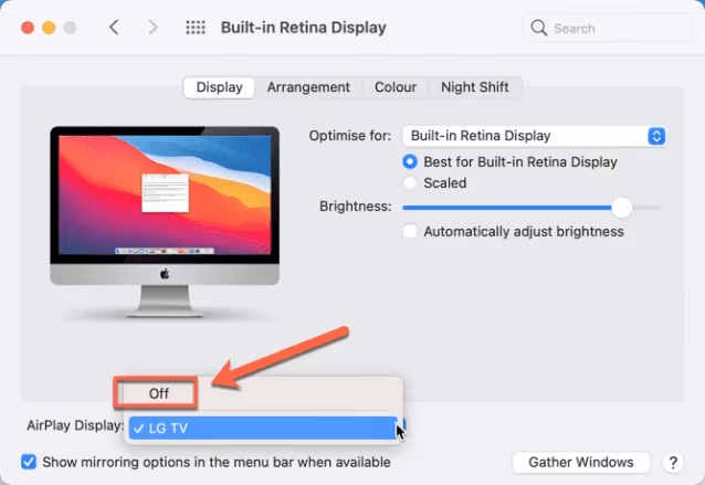 Turning Off Airplay Display On Mac 1