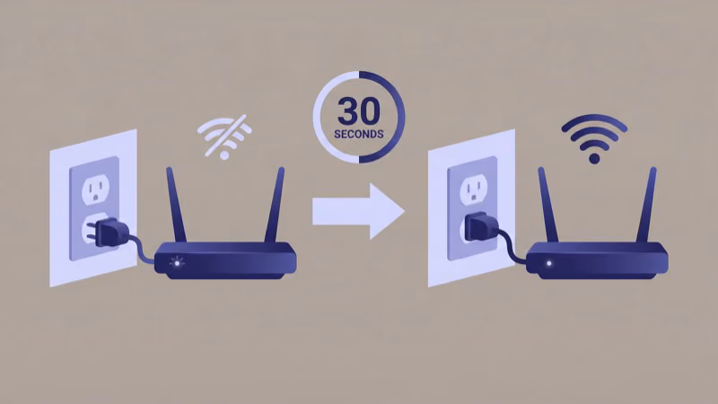 Home internet router being restarted to fix Hulu streaming connection error