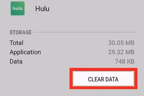 Clear Data Cache To Fix Hulu