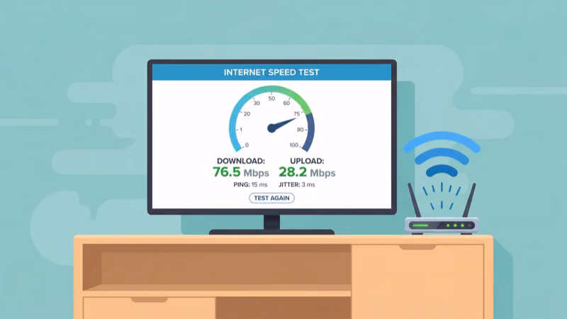 Running a speed test on smart TV to diagnose Hulu streaming problems