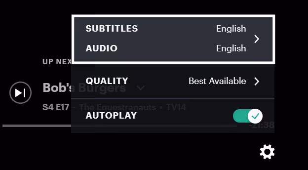 choose Captions and Subtitles on Hulu