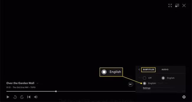 Select Subtitles Menu